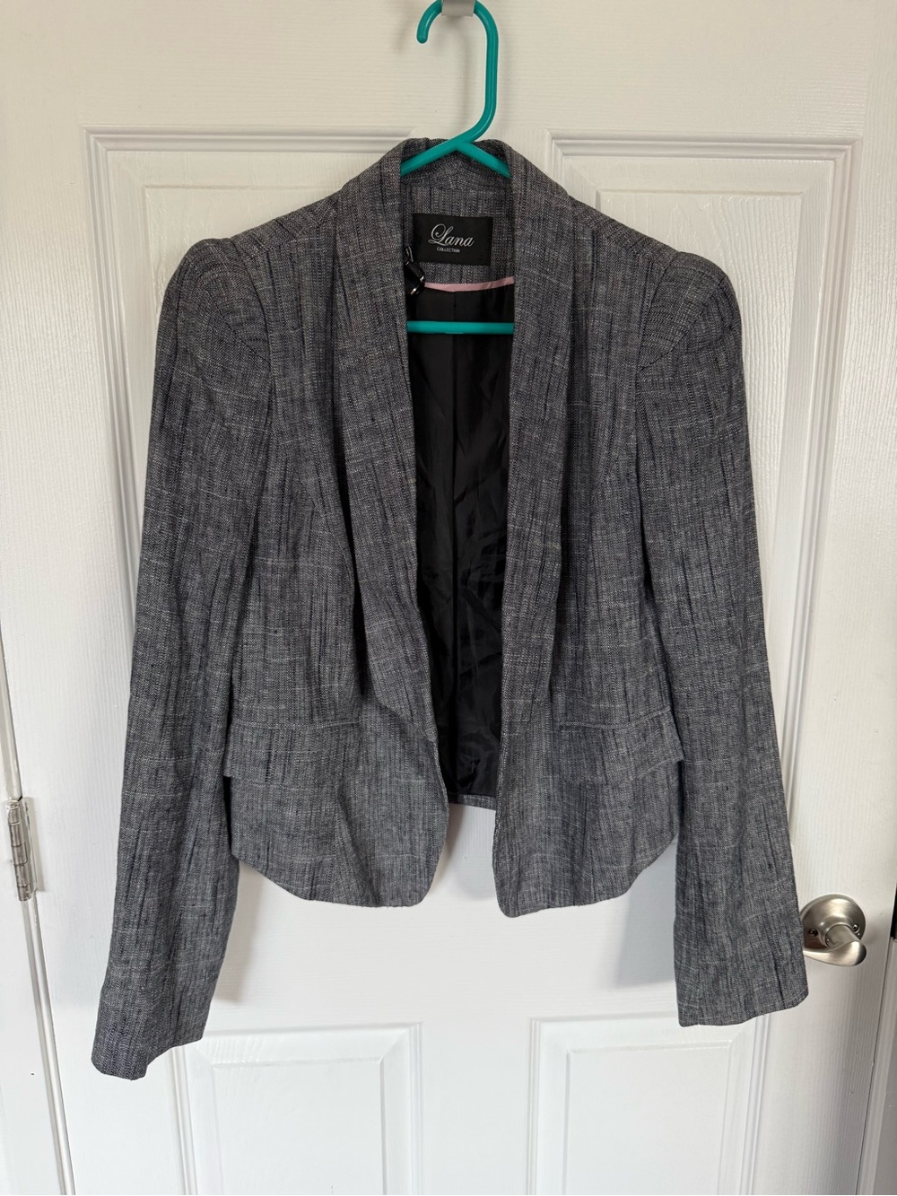 Lana Gray Textured Open-Front Blazer
